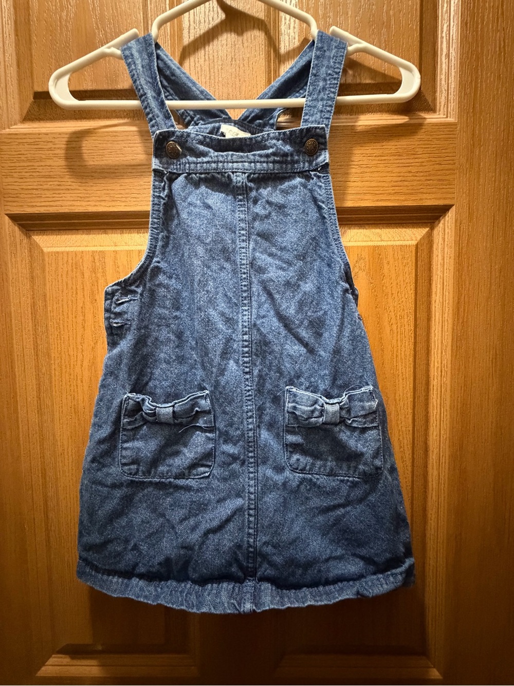 Tahari Denim Pinafore Dress in Blue
